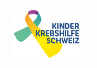 ESG 19 Logo der Kinderkrebshilfe Schweiz mit einem bunten Band.