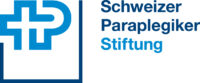 ESG 14 Logo der Schweizer Paraplegiker Stiftung in Blau mit einem stilisierten Kreuz.